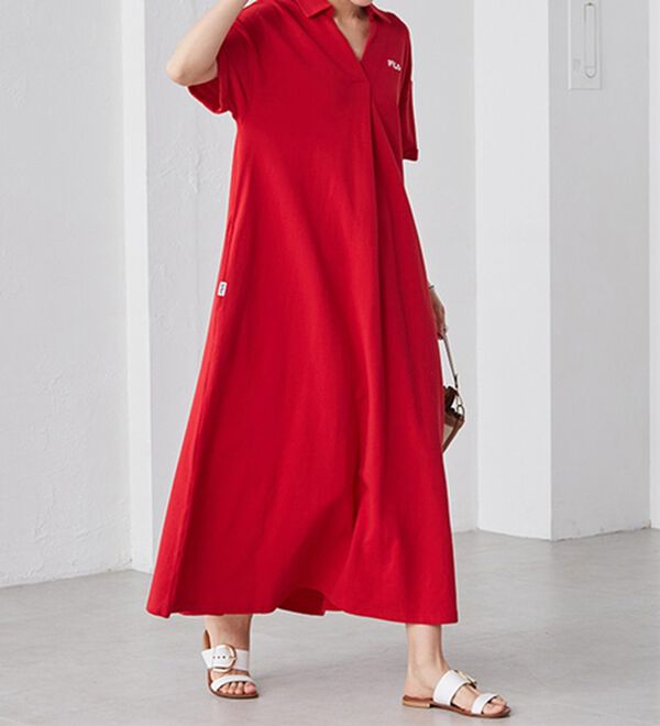 RANAN（ラナン）の「＜ＦＩＬＡ＞ゆったりフレアーポロワンピース（その他ワンピース）」｜詳細画像