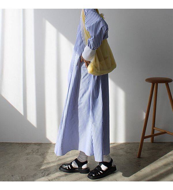 GeeRA（ジーラ）の「フレアーロングシャツワンピース（シャツワンピース）」｜詳細画像