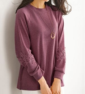 BELLUNA（ベルーナ）の「モチーフレース使いふんわりプルオーバー（カットソー）」｜詳細画像