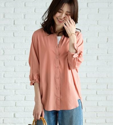 BELLUNA（ベルーナ）の「【吸水速乾】イージーケア！袖リボンシャツチュニック（チュニック）」