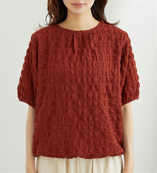 BELLUNA（ベルーナ）の「ポコポコ素材裾ドロストプルオーバー（カットソー）」｜詳細画像