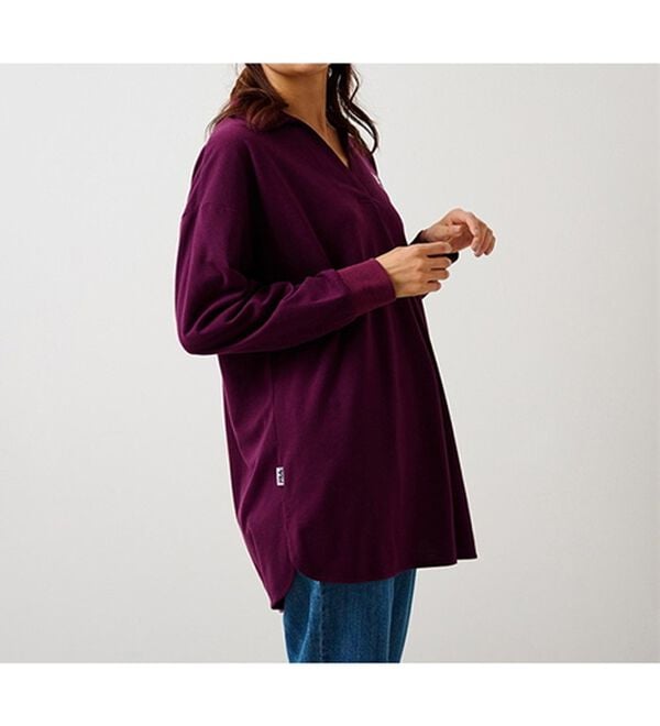 RANAN（ラナン）の「＜ＦＩＬＡ＞鹿の子チュニック長袖ポロシャツ（カットソー）」｜詳細画像