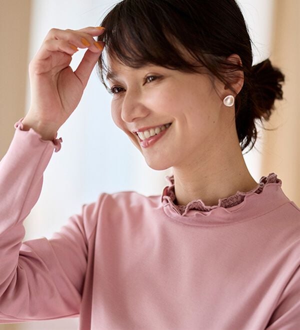 BELLUNA（ベルーナ）の「衿異素材ダブルメロープルオーバー（カットソー）」｜詳細画像