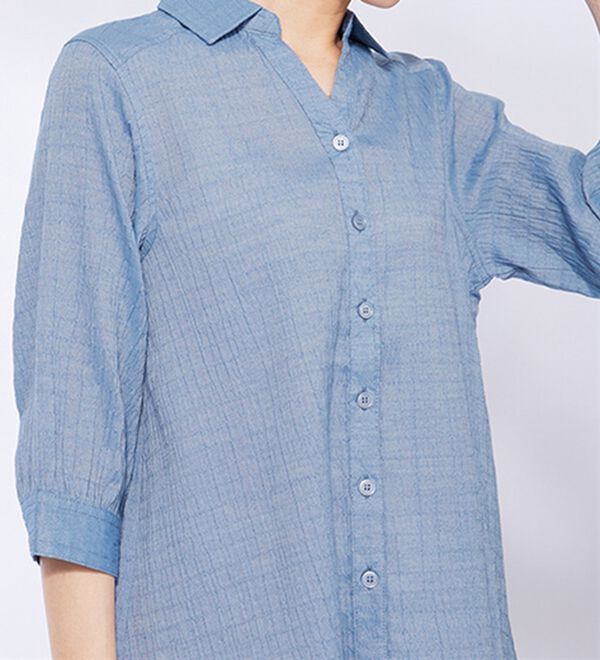 BELLUNA（ベルーナ）の「スキッパー衿ぽこぽこ素材ブラウス（ブラウス）」｜詳細画像