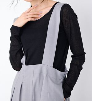 RANAN（ラナン）の「レディシルエットシアートップス（カットソー）」｜ブラック