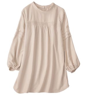 BELLUNA（ベルーナ）の「タック使い細コールチュニック（チュニック）」｜ライトベージュ
