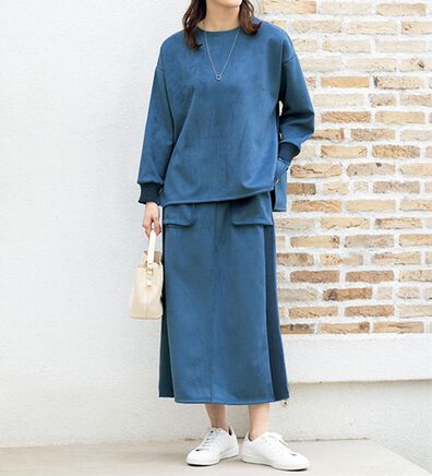 ルフラン（ルフラン）の「リブ切替スエード調スーツ＜イレッサ＞（セットアップ）」