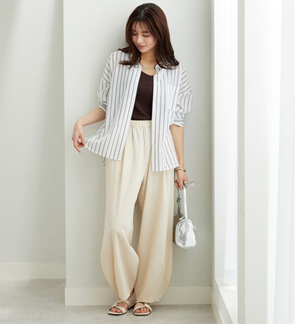 BELLUNA（ベルーナ）の「【接触冷感】透け感バックシャーリングシャツ（シャツ）」｜詳細画像