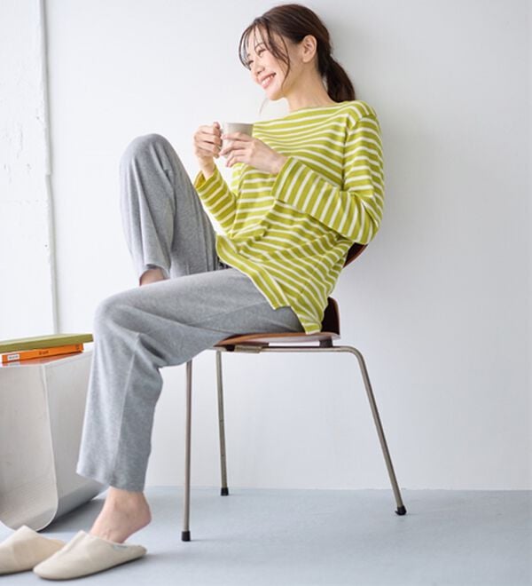 LAVIENNE（ラヴィエンヌ）の「【とろける肌心地】綿１００％やわらかスムースパジャマ（パジャマ・ルームウェア）」｜詳細画像