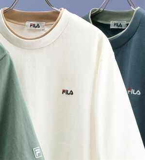 「＜フィラ＞綿１００％　キシリトール加工５分袖Ｔシャツ（メンズシャツ）」｜ホワイト