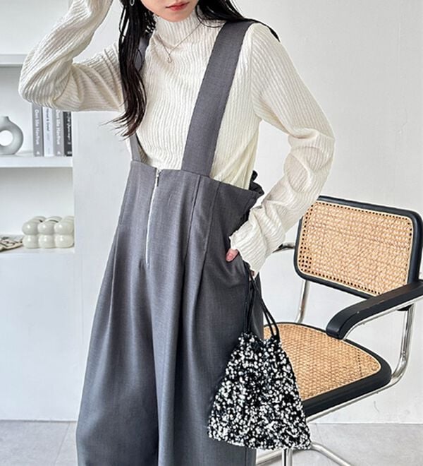 GeeRA（ジーラ）の「フロントジップハイウエストサロペット（オールインワン）」｜詳細画像