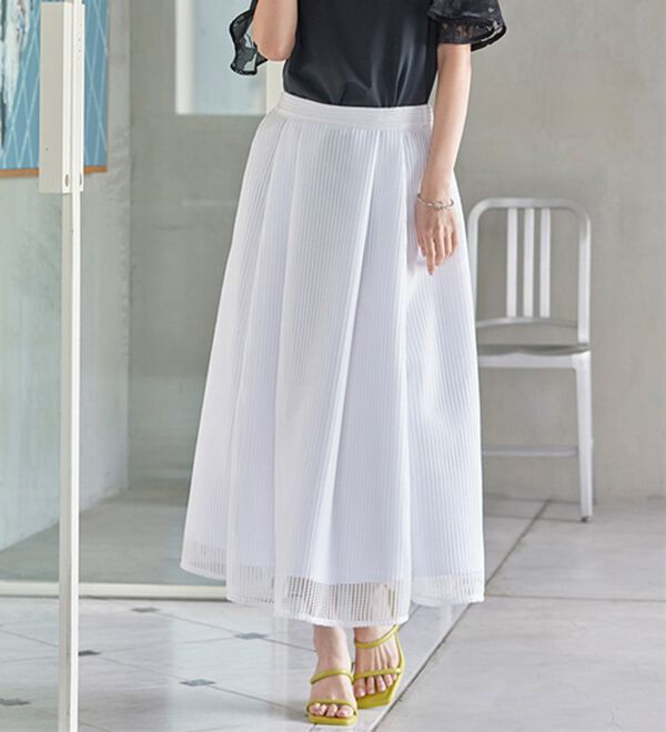 メッシュ素材フレアースカート - ベルーナ【公式】