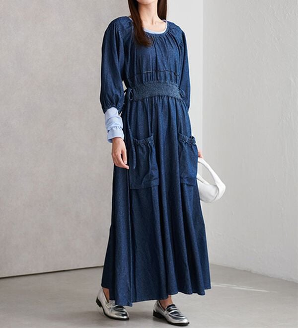 RANAN（ラナン）の「パフスリーブデニムワンピース（その他ワンピース）」｜詳細画像