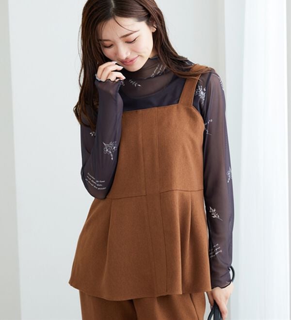 BELLUNA（ベルーナ）の「シアー素材ハイネックインナープルオーバー（カットソー）」｜詳細画像