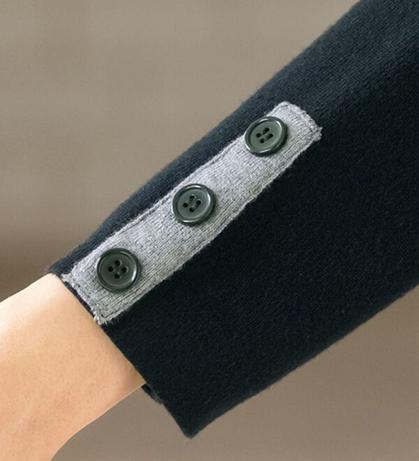 ルフラン（ルフラン）の「配色切替ロング丈ニットチュニック＜ミリッサ＞（ニットワンピース）」｜詳細画像