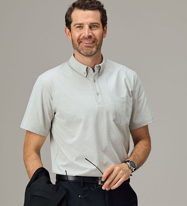 「＜シンプル＆プラス＞インナーいらずの汗対策ポロシャツ（メンズポロシャツ）」｜詳細画像