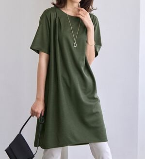 BELLUNA（ベルーナ）の「かのこ素材肩タックデザインワンピース（チュニック）」｜詳細画像