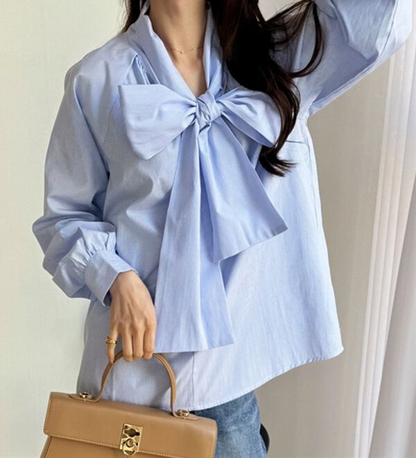 GeeRA（ジーラ）の「ボリュームボウタイブラウス（ブラウス）」｜詳細画像