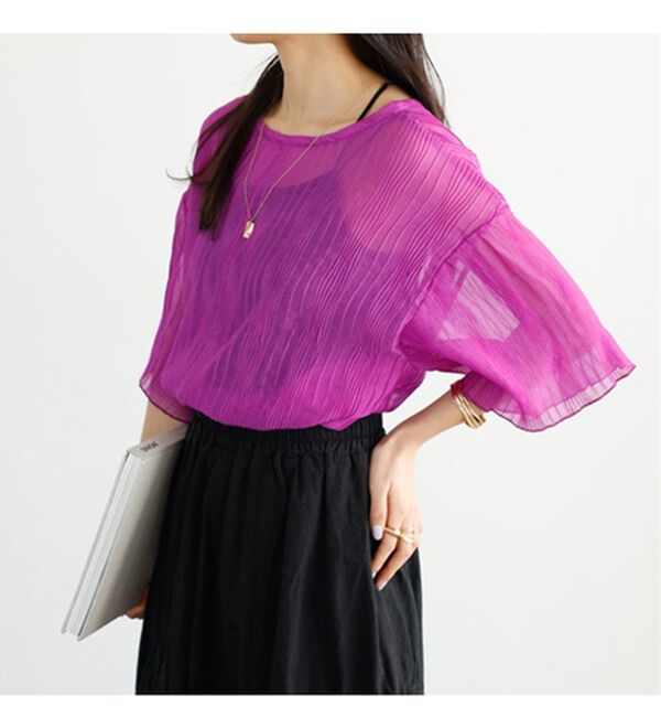 GeeRA（ジーラ）の「前後２ＷＡＹシアーＴシャツブラウス（ブラウス）」｜詳細画像