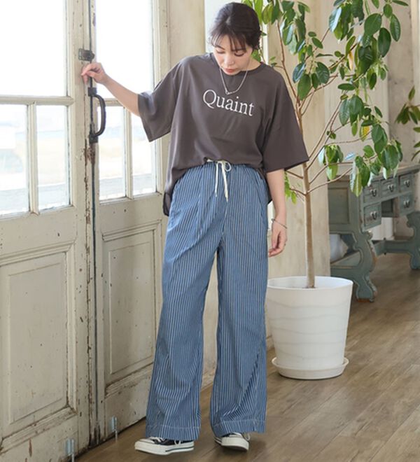 A HAPPY MARILYN（アハッピーマリリン）の「【Ｍ～８Ｌ】楽して叶う！イージーデニムワイドパンツ（ワイドパンツ・ガウチョ）」｜詳細画像