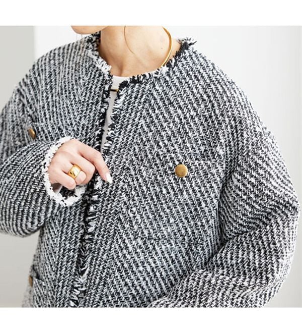 BELLUNA（ベルーナ）の「ツイードノーカラージャケット（ノーカラージャケット）」｜詳細画像