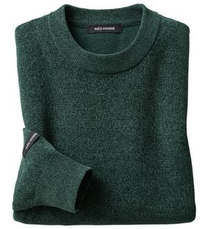 「＜イネド　オム＞もっちりモールセーター（メンズニット・セーター）」｜グリーン