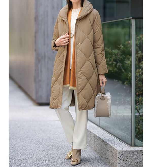 ルフラン（ルフラン）の「キルトデザインふんわり衿コート（ロングコート）」｜詳細画像