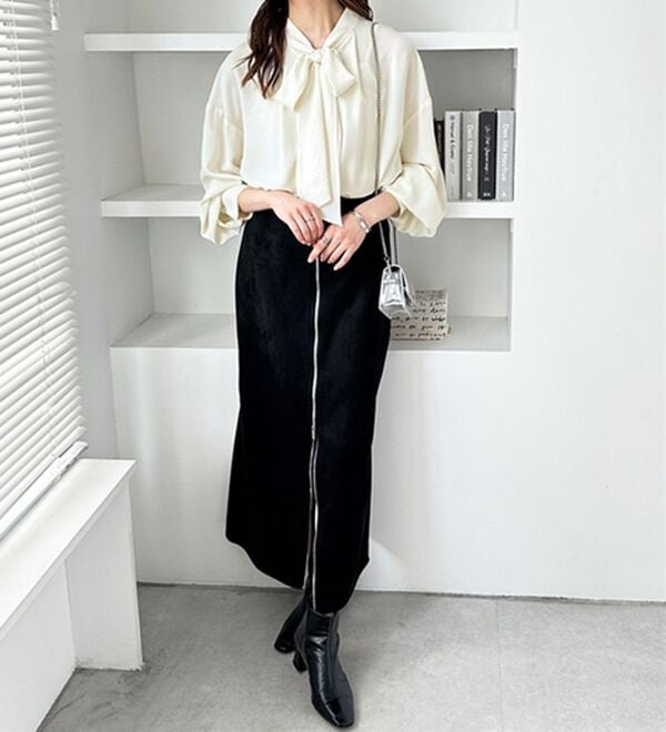 GeeRA（ジーラ）の「前後２ｗａｙボウタイブラウス（ブラウス）」｜詳細画像