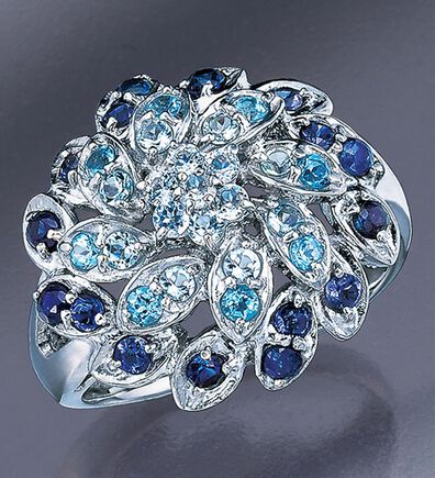 BELLUNA（ベルーナ）の「ブルー系天然石グラデーションフラワーリング（リング）」