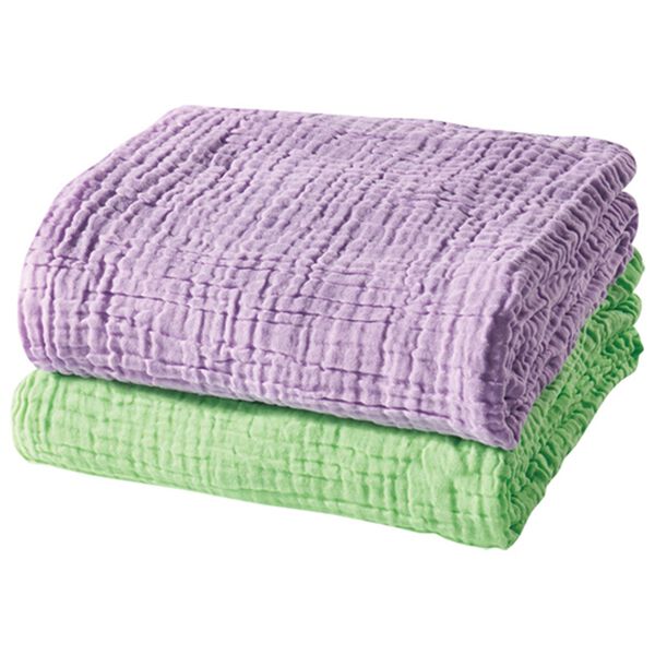 「綿１００％３重ガーゼくしゅくしゅケット２色組（掛布団）」｜1