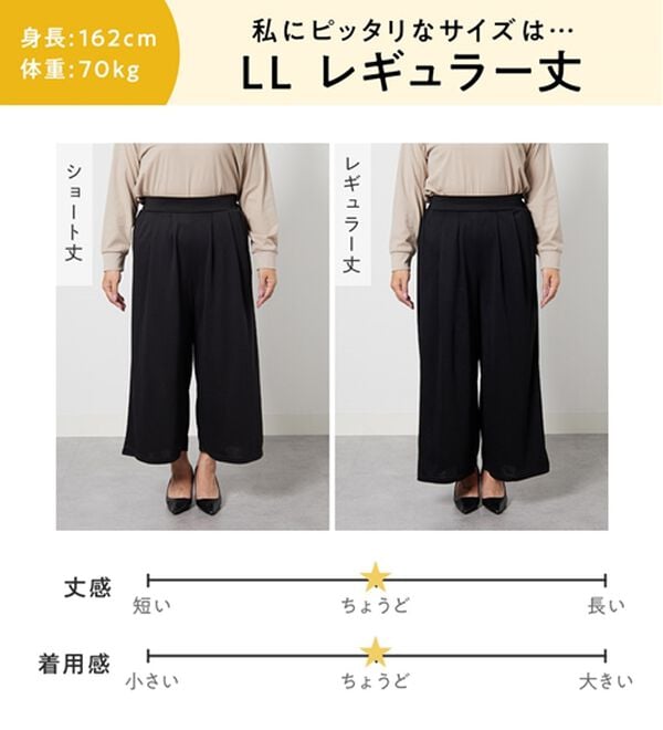 Viola e Viola（ヴィオラ エ ヴィオラ）の「楽ちんきれい美脚ワイドパンツ（ワイドパンツ・ガウチョ）」｜詳細画像