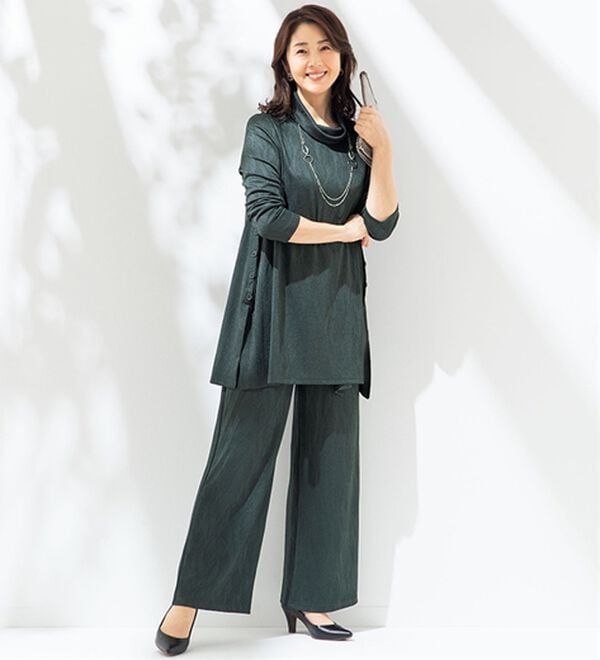 ルフラン（ルフラン）の「ジャカード素材セットアップ＜アルベナ＞（セットアップ）」｜チャコール