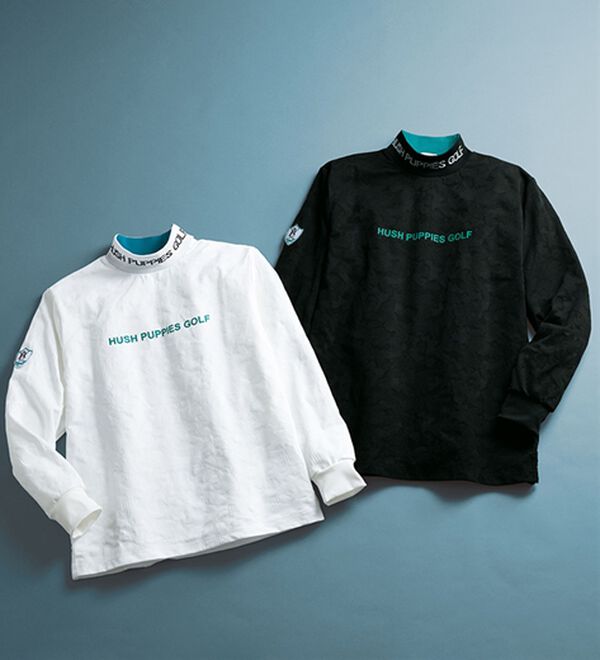 「＜ハッシュパピー・ゴルフ＞吸汗速乾ジャカード柄ハイネック（メンズカットソー）」｜詳細画像