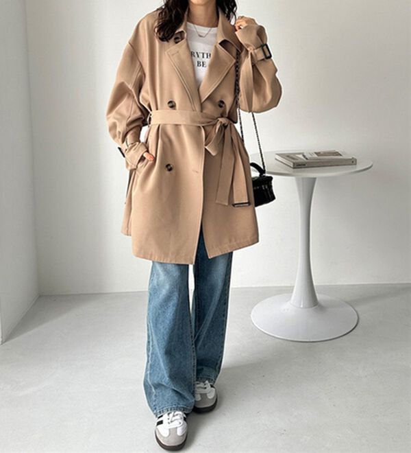 GeeRA（ジーラ）の「ミディ丈Ａライントレンチコート（ハーフコート）」｜詳細画像