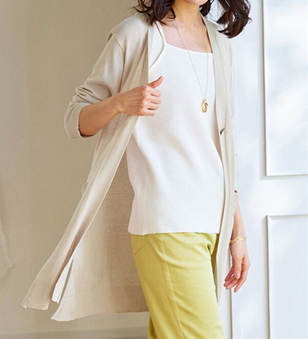 BELLUNA（ベルーナ）の「ヒンヤリ冷感！洗えるロング丈カーディガン（ニットカーディガン）」｜詳細画像