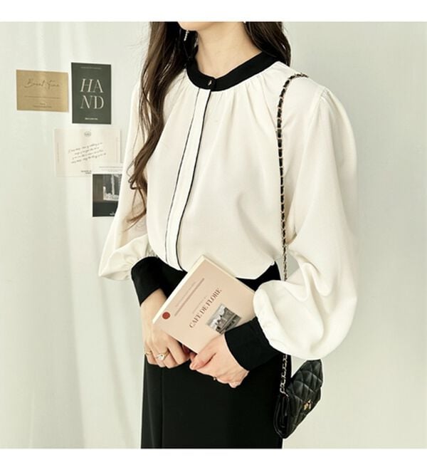 GeeRA（ジーラ）の「前後２ＷＡＹバイカラーブラウス（ブラウス）」｜詳細画像