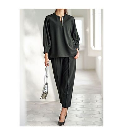 BELLUNA（ベルーナ）の「快適ストレッチ！パール調デザインセットアップ（セットアップ）」