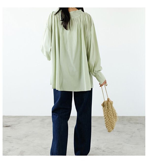 GeeRA（ジーラ）の「リボン付スキッパーブラウス（ブラウス）」｜詳細画像