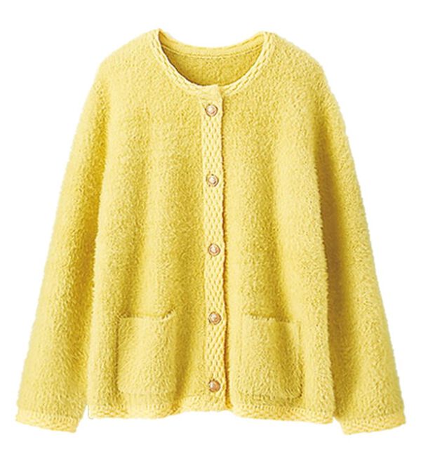 BELLUNA（ベルーナ）の「シャギーニット素材編地使いカーディガン（ニットカーディガン）」｜詳細画像