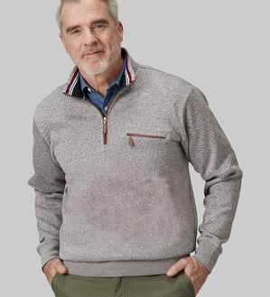 「＜ダンロップ・リファインド＞ツイード調ハーフジップトレーナー（メンズトレーナー）」｜詳細画像