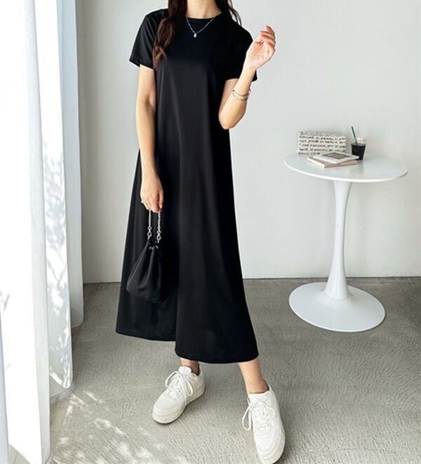 GeeRA（ジーラ）の「【接触冷感】フレアーシルエットロングワンピース（ロングワンピース）」｜詳細画像