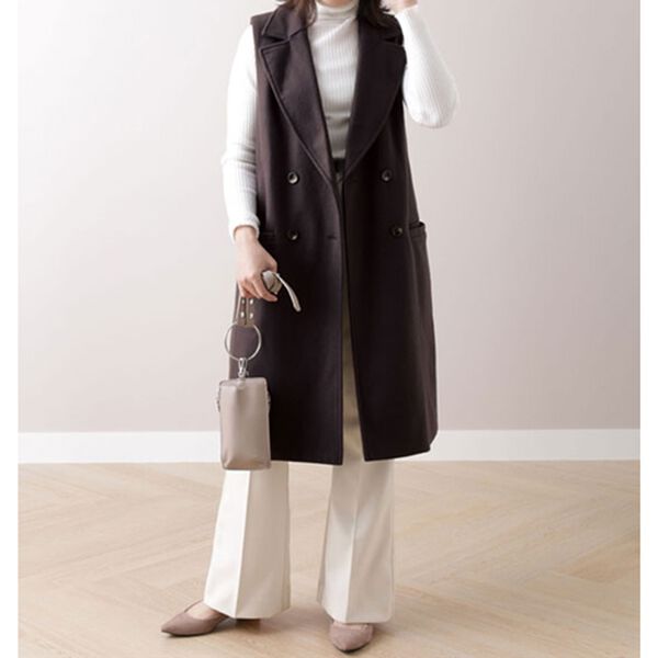 BELLUNA（ベルーナ）の「ウール調素材ロングジレ（ジレ）」｜詳細画像