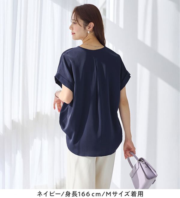 alotta（アロッタ）の「衿デザイン大人上品とろみブラウス（ブラウス）」｜詳細画像