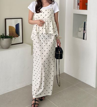 GeeRA（ジーラ）の「楽ちん！ペプラムキャミワンピース（カットソーワンピース）」