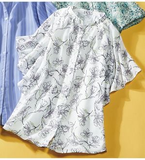 ルフラン（ルフラン）の「涼しい顔して二の腕カバー♪さらさらブラウス（ブラウス）」｜線花柄