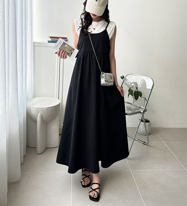 GeeRA（ジーラ）の「サッカー素材バックリボンキャミワンピース（その他ワンピース）」｜詳細画像