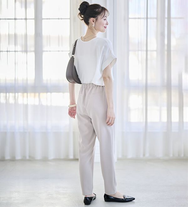 RANAN（ラナン）の「【選べる股下】ひんやり美脚シルエットタックパンツ（フルレングスパンツ）」｜詳細画像