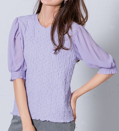 RANAN（ラナン）の「ボリューム袖ぽこぽこＴシャツ（カットソー）」