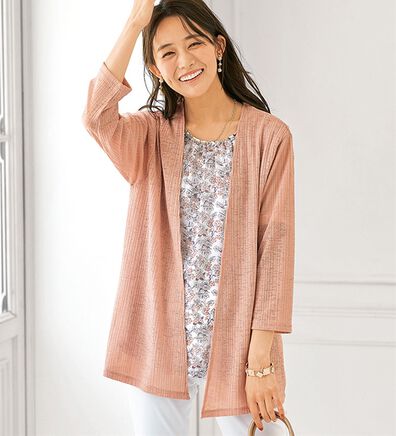 BELLUNA（ベルーナ）の「シフォンプリントカーディガンアンサンブル（アンサンブル）」