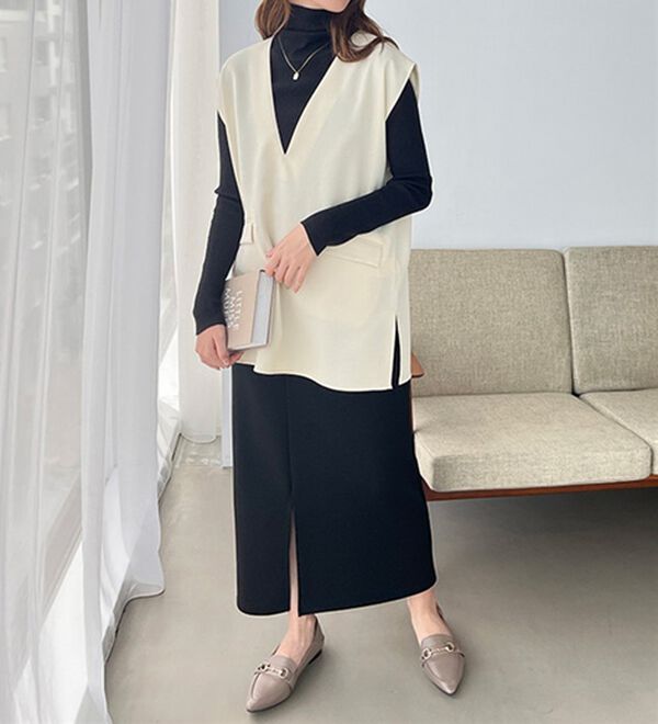 GeeRA（ジーラ）の「リネンライクスラブプルオーバーベスト（ベスト）」｜詳細画像